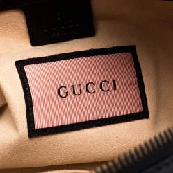 Pre Owned Gucci Black Graffiti Leather GG Marmont Gucci Ghost Shoulder Bag