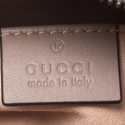 Pre Owned Gucci Old Rose Matelassé Leather GG Marmont Belt Bag