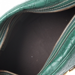 Pre Owned حقيبة غوتشي بوسطن مموجة جلد غوتشيسيما خضراء