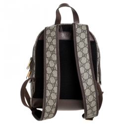 Pre Owned Gucci Beige/Ebony GG Supreme Coated Canvas Small Ophidia Backpack