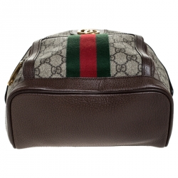 Pre Owned Gucci Beige/Ebony GG Supreme Coated Canvas Small Ophidia Backpack