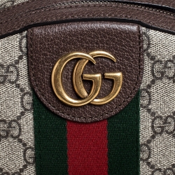 Pre Owned Gucci Beige/Ebony GG Supreme Coated Canvas Small Ophidia Backpack