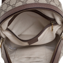 Pre Owned Gucci Beige/Ebony GG Supreme Coated Canvas Small Ophidia Backpack