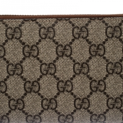 Gucci Beige/Tan GG Supreme Coated Canvas Zip Around Wallet