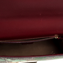 Pre Owned Gucci GG Supreme Monogram Tian Print Canvas Medium Padlock Shoulder Bag