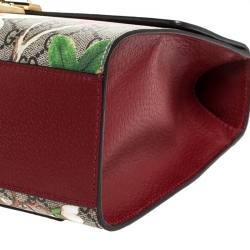 Pre Owned Gucci GG Supreme Monogram Tian Print Canvas Medium Padlock Shoulder Bag