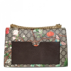 Pre Owned Gucci GG Supreme Monogram Tian Print Canvas Medium Padlock Shoulder Bag