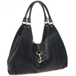 Pre Owned Gucci Black Guccissima Bardot 'Joy' Shoulder Bag