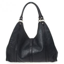 Pre Owned Gucci Black Guccissima Bardot 'Joy' Shoulder Bag
