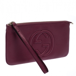 مملوكة مسبقًا حقيبة كلتش غوتشي حمالة معصم سوهو جلد بنفسجية