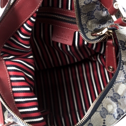 مملوكة مسبقًا حقيبة غوتشي Voyager  جلد وكانفاس جلد وكانفاس مقوى كريستال حمراء/ كحلية