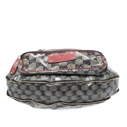 مملوكة مسبقًا حقيبة غوتشي Voyager  جلد وكانفاس جلد وكانفاس مقوى كريستال حمراء/ كحلية