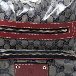 مملوكة مسبقًا حق�يبة غوتشي Voyager  جلد وكانفاس جلد وكانفاس مقوى كريستال حمراء/ كحلية