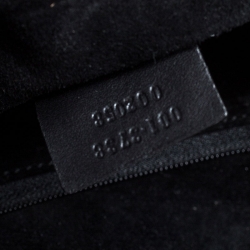 Pre Owned Gucci Black Leather Hoop Handle Bucket Bag