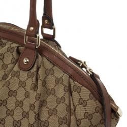 Pre Owned Gucci Brown Original Sukey GG Canvas Tote