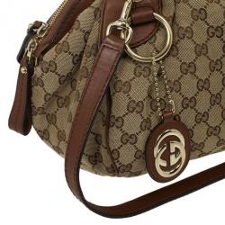 Pre Owned Gucci Brown Original Sukey GG Canvas Tote