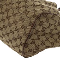 Pre Owned Gucci Brown Original Sukey GG Canvas Tote