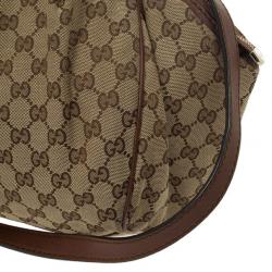 Pre Owned Gucci Brown Original Sukey GG Canvas Tote