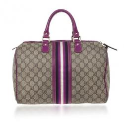 Pre Owned Gucci Limited Edition Purple Stripe GG Monogram Joy Boston Bag