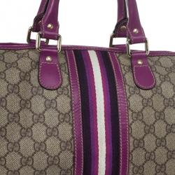 Pre Owned Gucci Limited Edition Purple Stripe GG Monogram Joy Boston Bag