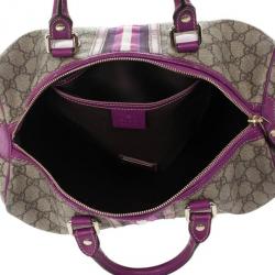 Pre Owned Gucci Limited Edition Purple Stripe GG Monogram Joy Boston Bag