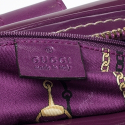 Pre Owned Gucci Purple Patent Leather Boston Bag 
