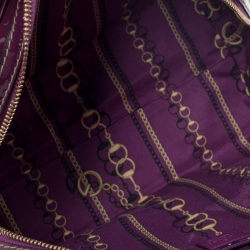 Pre Owned Gucci Purple Patent Leather Boston Bag 