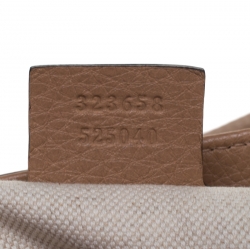 مملوكة مسبقًا حقيبة يد غوتشي شوبر بيد علوية بامبو جلد بيج داكنة كبيرة