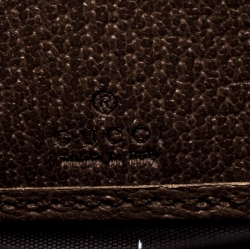 Gucci Brown/Beige GG Supreme Canvas and Leather Ophidia Zip Around Wallet