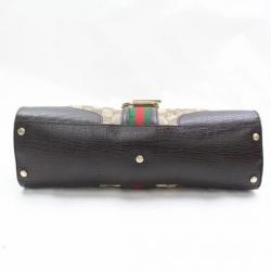 Pre Owned Gucci Brown GG Canvas Large Bardot Web Hobo Bag