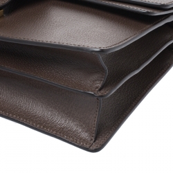 Pre Owned Gucci Brown Leather Medium Web Dionysus Shoulder Bag