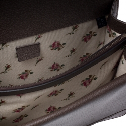 Pre Owned Gucci Brown Leather Medium Web Dionysus Shoulder Bag