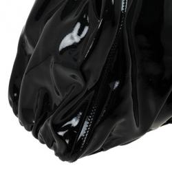Pre Owned Gucci Black Patent Leather D Ring Large Hobo Bag