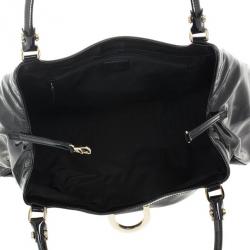 Pre Owned Gucci Black Patent Leather D Ring Large Hobo Bag