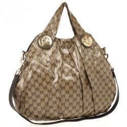 Pre Owned Gucci Medium Crystal Monogram Hysteria