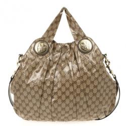 Pre Owned Gucci Medium Crystal Monogram Hysteria