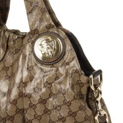 Pre Owned Gucci Medium Crystal Monogram Hysteria