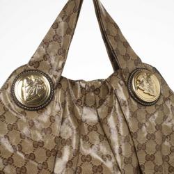 Pre Owned Gucci Medium Crystal Monogram Hysteria