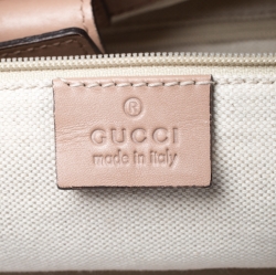 Pre Owned Gucci Beige Diamante Canvas and Leather Medium Sukey Tote 