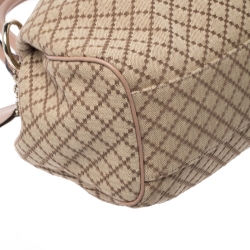 Pre Owned Gucci Beige Diamante Canvas and Leather Medium Sukey Tote 