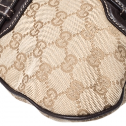 Pre Owned Gucci Brown/Beige GG Canvas 85th Anniversary Bridle Bit Hobo