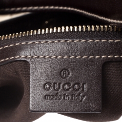 Pre Owned Gucci Brown/Beige GG Canvas 85th Anniversary Bridle Bit Hobo
