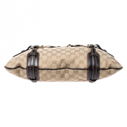 Pre Owned Gucci Brown/Beige GG Canvas 85th Anniversary Bridle Bit Hobo