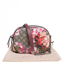 مملوكة مسبقًا Gucci Pink GG Blooms Canvas and Leather Mini Chain Crossbody Bag