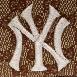 Gucci Beige/Brown GG Canvas New York Yankees Patch Bifold Wallet