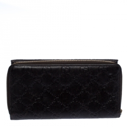 Gucci Dark Brown Guccissima Leather Flap Zip Around Continental Wallet