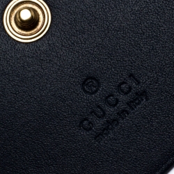 Gucci Blue Matelasse Denim GG Pearl Marmont Compact Wallet