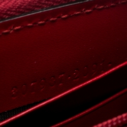 Gucci Red Guccissima Leather Zip Around Wallet