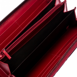 Gucci Red Guccissima Leather Zip Around Wallet