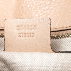 Pre Owned Gucci Beige Leather Bamboo Top Handle Bag